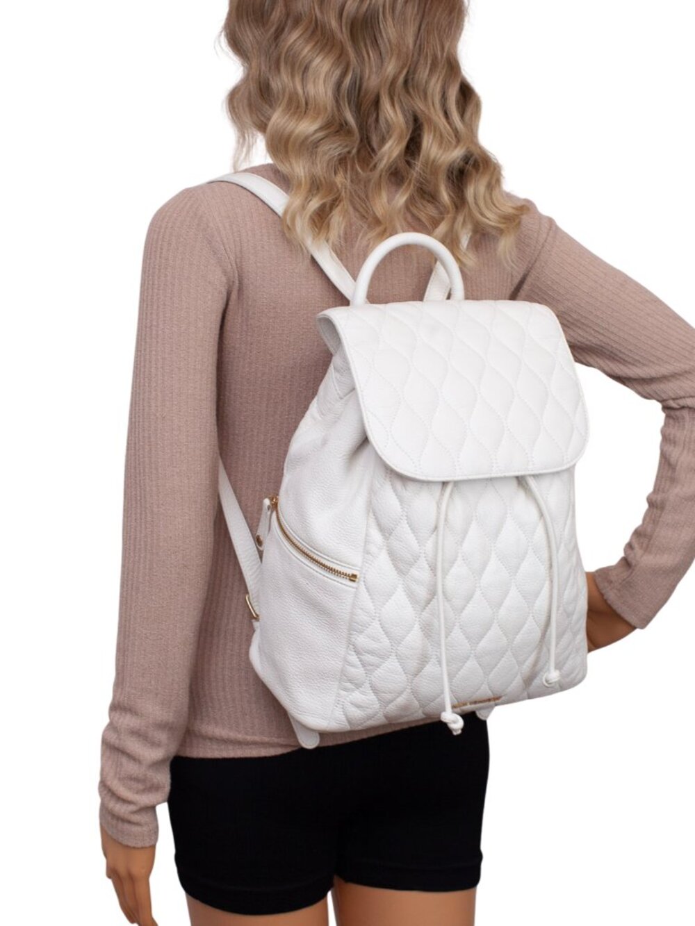 Vera Bradley Amy Quilted Genuine Leather Backpack White Gold Hardware Sold Out
